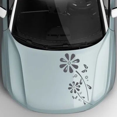 Produktbild von Aufkleber - Autoaufkleber "Margaritenblüten" 120cm x 59cm dunkelgrau - Tuning Carystyling Heckscheibe Auto
