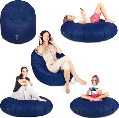 Produktbild von Sit&Joy Sitzsack 2 in 1 Sitzkissen Bodenkissen für Erwachsene & Kinder - Gaming mit Füllung Kissen Sessel BeanBag in 3 Größen und 27 Farben erhältlich mit Reißverschluss (Ø 100cm)