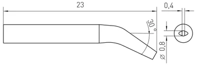 Produktbild von Weller Lötspitze Serie RTM, Meißelform, RTM 008 S X/0,8 x 0,4 mm, gebogen T0054460599