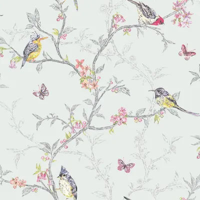 Immagine prodotto di Holden Décor - Carta da parati "Phoebe", uccelli AG1116 (10 m x 52 cm) (blu turchese)