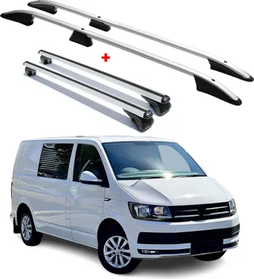 Image de KIT Barres de toit trans+long pour VW T6 T6.1 Transporter 2015-2024 L1 Alu gris