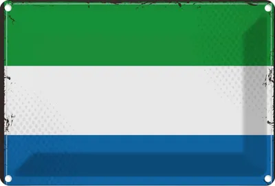 Produktbild von vianmo Blechschild 12x18 cm Sierra Leones Leone Flagge Fahne Wappen