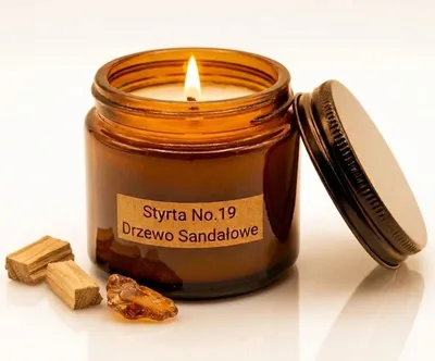 Zdjęcie produktu dla Świeca Sojowa Drzewo Sandałowe 60ml Styrta No.19 Naturalna w Szkle