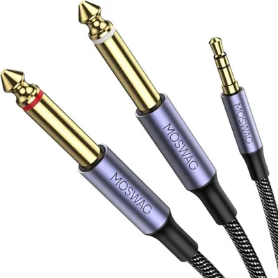 Produktbild von Audio-Kabel MOSWAG 2x 6,35 mm Stecker - 1x ,5 mm - 10 Meter