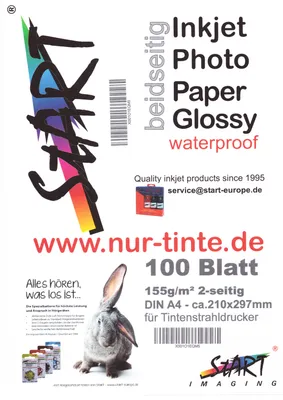 Produktbild von START 100 Blatt Fotopapier DIN A4 155g/m² -beidseitig glänzend-