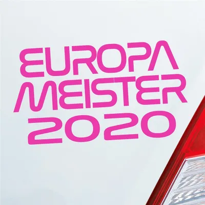 Produktbild von Auto Aufkleber Europameister 2020 18x10 cm Pink Sticker Heckscheibenaufkleber