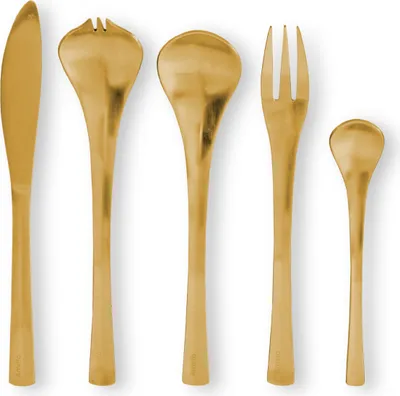 Produktbild von Besteckset Gold 2 Personen Amefa Tapas 10-tlg Essbesteck Edelstahl Tapas Besteck