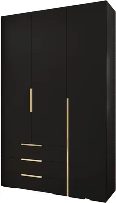 Produktbild von MEBLE KRYSPOL Inova 1 Möbelset Garderobe, 236,7x150x47cm - Schwarz, Gold