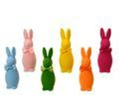 Produktbild von Dekofigur Hase 5x16cm Kunststoff 6er Set