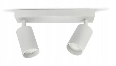 Zdjęcie produktu dla LUXOLAR Lampa Sufitowa ruchoma 2-punktowa GU10 LED 25W Biała – Lampa wisząca idealna do biura, salonu, sypialni, jadalni - styl skandynawski, loft