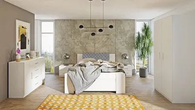 Obrázek produktu pro Ložnicová sestava s postelí 160x200 CORTLAND 7 - bílá / šedá