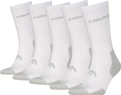 Produktbild von HEAD Unisex Tennissocken, 5er Pack - ELEMENTS TENNIS CREW ECOM, Sportsocken Weiß 43-46