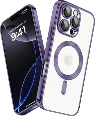 Produktbild von Handyhülle für iPhone 16 Pro Max mit Magsafe und Kameraschutz, Magnetisch Ultra Dünn Klar Überzug Schutzhülle Violett