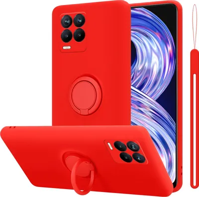 Produktbild von Cadorabo Hülle für Realme 8 4G / 8 PRO Schutz Hülle in Rot Handyhülle TPU Etui Case Cover