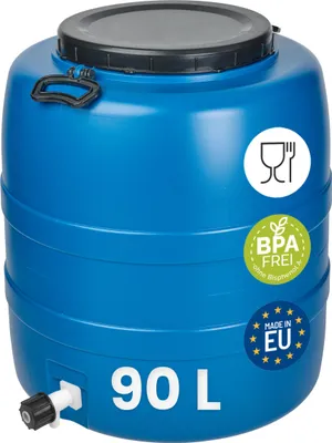 Image de Garronda 90L avec robinet Fût à col large Fût d'ensilage Fût de fermentation Fût de fermentation Fût d'alimentation (bleu)