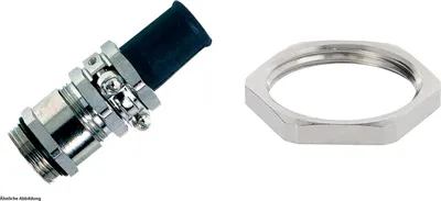 Produktbild von LAPP Verschraubung mit Biegeschutz EMV und Gegenmutter PG13,5x1,41 Messing (CuZn) vernickelt Gewindelänge 5,5mm - 1