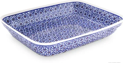 Produktbild von Original Bunzlauer Keramik 1,2L Auflaufform rechteckig mit 4,5 cm Wandhöhe, 25,5 x 19,5 cm, Nachbildung 120
