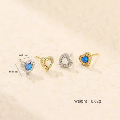 Produktbild von WEIMU Opal Ohrringe Silber 925， Ohrstecker Künstlicher Opal für Damen, 18 Karat