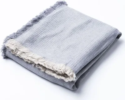 Image de Couverture à franges, naturel/gris, 150x200
