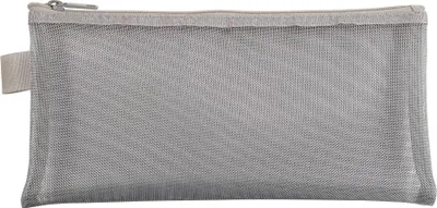 Image de Pochette Exacompta à fermeture à glissière en nylon argenté, 8 x 18 cm