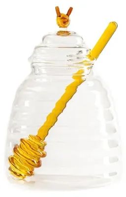 Zdjęcie produktu dla HOMLA Szklany pojemnik MELLA na miód ze szklaną łyżką 0,46 l