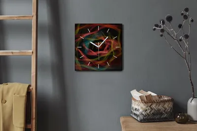 Produktbild von Coloray Hodiny Unikátní 30x30 cm  Tiché hodiny Pro obývací pokoj a kuchyň Nástěnné hodiny Plátno Bílé ručičky hodin - Požární obratle
