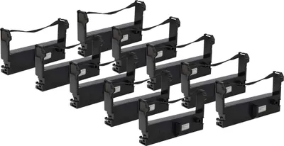Produktbild von vhbw 10x Farbband Schriftband kompatibel mit Epson U311, U310 Nadeldrucker, Bondrucker - Schwarz