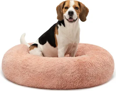 Produktbild von Weiches Rundes Tierbett Ø 80 cm rosa mit dicker Füllung