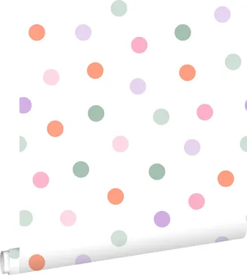 Obrázek produktu pro ESTAhome tapeta tečkovaný vzor fialová, oranžová, růžová a zelená 50 x 900 cm