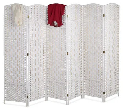 Image de Paravent séparateur de pièce - 6 panneaux - 170 x 240 cm - Blanc - Pour séparer la pièce