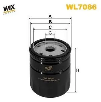 Produktbild von Ölfilter WIX FILTERS WL7086 Anschraubfilter für OPEL Corsa F für RENAULT CLIO II (BB0/1/2, CB0/1/2) passend für PEUGEOT 2008 Kombi (CU) 206 Schrägheck