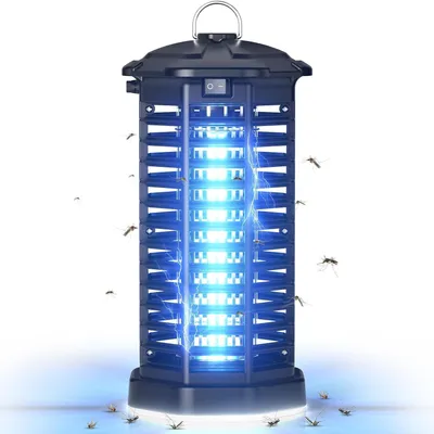 Immagine prodotto di Dispositivi elettrici per la disinfestazione di insetti - Trappola per zanzare con luce UV - Controllo dei parassiti - Impermeabile IPX4 - 4200 V - Colore nero