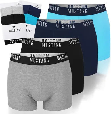 Produktbild von Mustang Herren Boxershorts 4er Set – Unterhosen aus Baumwolle, mit Logo, Gr. M