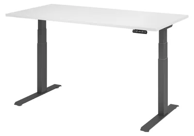 Produktbild von bümö Schreibtisch elektrisch XDKB - Nachbildung: Weiß, Größe: 160 x 80 cm, Gestell: Graphit