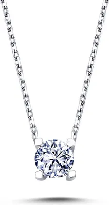 Produktbild von 0,28 Carat Diamant Solitär Halskette 14 Karat Weißgold