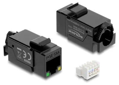 Obrázek produktu pro DeLOCK 86609, Plochý, Černá, RJ-45, LSA, Samice, Samice