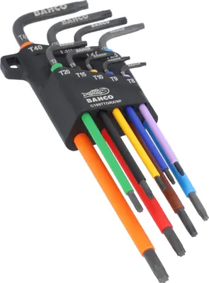 Immagine prodotto di BAHCO Set di chiavi Torx® lunghe a Esagono colorate - 9Ks C1997TORX/9P