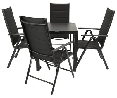 Produktbild von Garnitur 5-teilig 206 x 106 x 206,0 cm Aluminium Kunstgewebe Schwarz