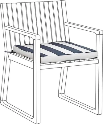 Produktbild von BELIANI Sitzkissen für Gartenstuhl Marineblau Polyester Garten Terrasse Balkon Gartenaccessoiries