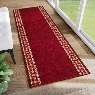 Produktbild von Tapiso Läufer Anti Rutsch Modern Rot Gelb Wohnzimmer 100 x 460