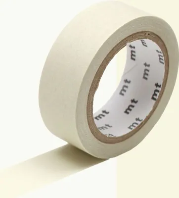 Produktbild von Dekoratives Klebeband einfarbig pastellfarben - Elfenbein - 1,5 cm x 7 m
