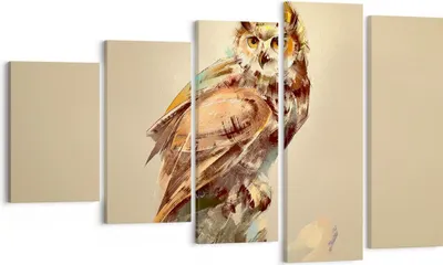 Produktbild von Bild auf Leinwand - Leinwandbild - Eule Vogel Natur - 100x60cm - Wand Bild - Wanddeko - Wandbilder - Leinwanddruck - Bilder - Kunstdruck - Wanddekoration - Leinwand bilder - Wandkunst - EG100x60-3856