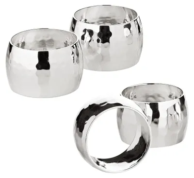 Serviettenring-Set, 4 Stück, Ø 4 cm, versilbert, Messing