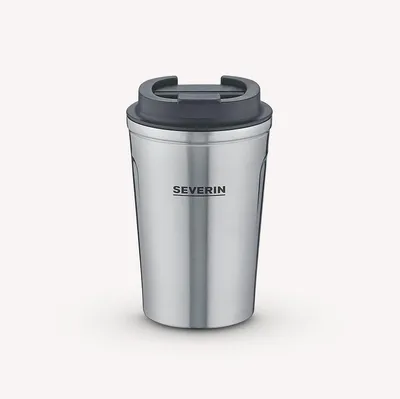 Produktbild von SEVERIN Thermobecher ZB 5555  aus Edelstahl, gebürstetschwarzsilber Thermobecher  Kaffeebecher  Kaffeebecher To Go  Isolierbecher  Kaffee To Go