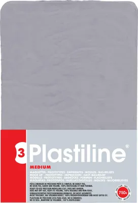 Produktbild von Plastiline Plastiline, Block 750g, Härtegrad 3 (medium) - Hellgrau 7655T