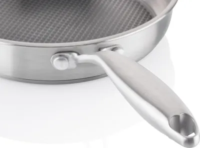 Immagine prodotto di Padella ETA in acciaio inox per induzione I Nido d'ape I Padella 25 cm I Adatta all'induzione I Acciaio inox 18/10 I Rivestimento antiaderente I Lavabile in lavastoviglie