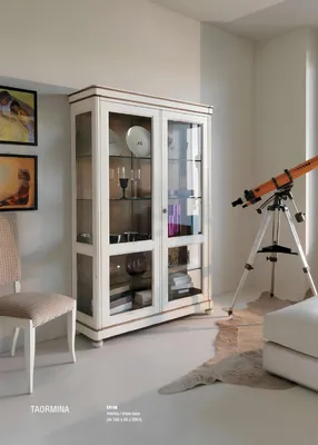 Produktbild von Massive Holz Vitrinen Glas Schrank Echtholz Vitrine Wohnzimmer Möbel Anrichte