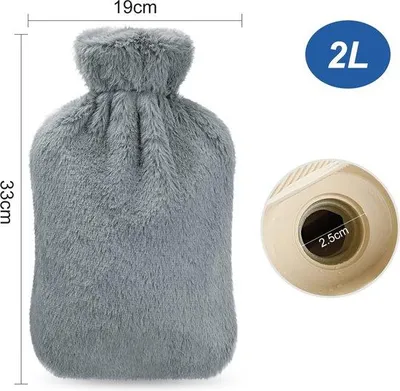 Produktbild von Famanu Wärmflasche aus Naturkautschuk - 1,8 Liter, mit weichem Bezug