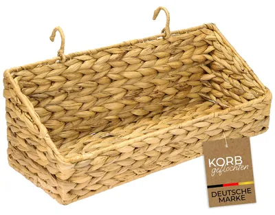 Produktbild von HMF Hängekorb aus nachhaltiger Wasserhyazinthe, Aufbewahrungskorb zum Aufhängen, 40 x 15 x 15 cm, KI-generiertes Bild