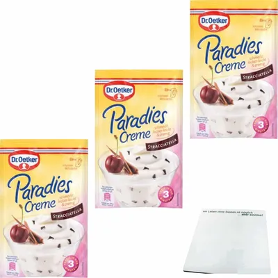 Produktbild von Dr.Oetker Paradies Creme Stracciatella 3er Pack (3x65g Beutel) + usy Block